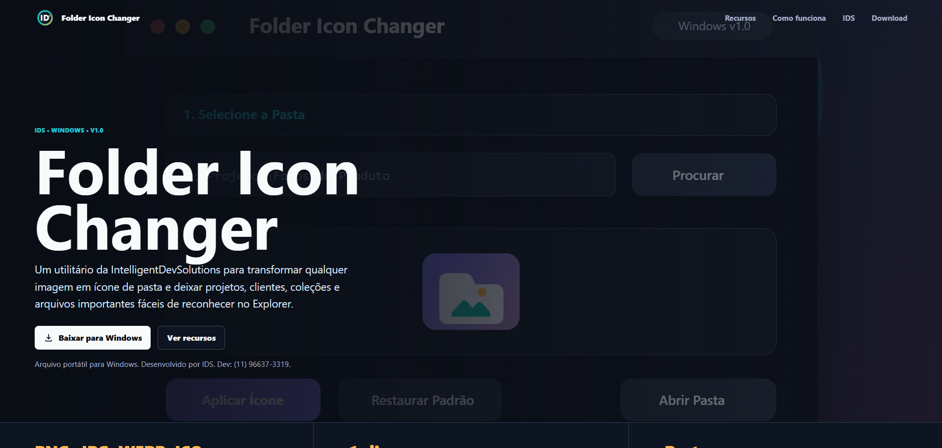 Preview do projeto Folder Icon Changer