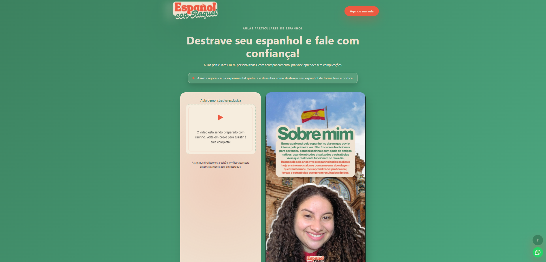 Preview do projeto Landing Page — Professora de Espanhol